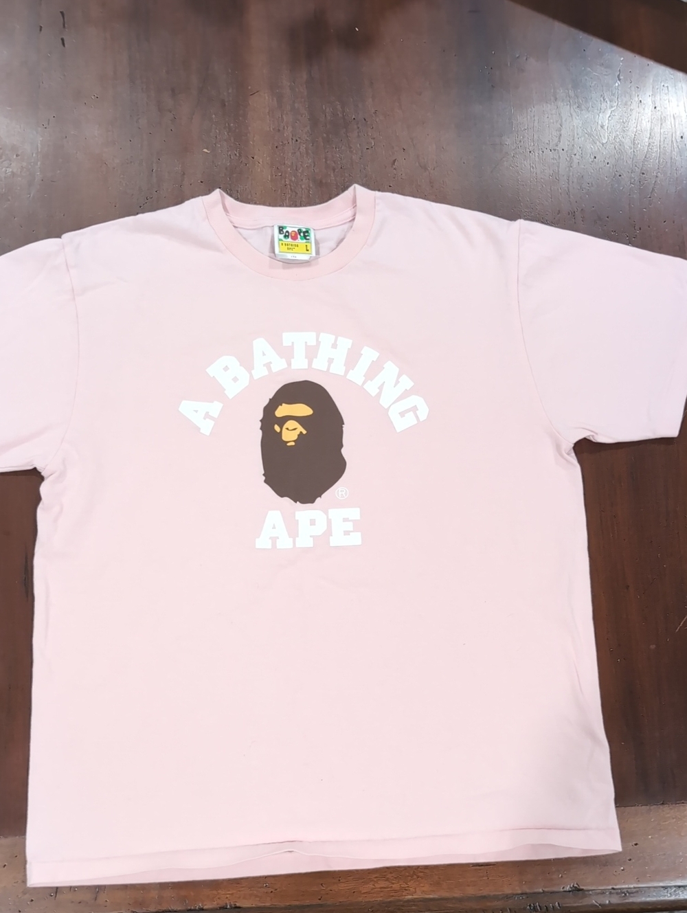Bape Size L Designer pink T-shirt
